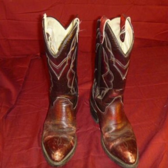 REAL RANCHERS BRONCO BUSTING HORSE BREAKING MEN\'S sz 7.5D COWBOY BOOTS RB 20356 main image 6